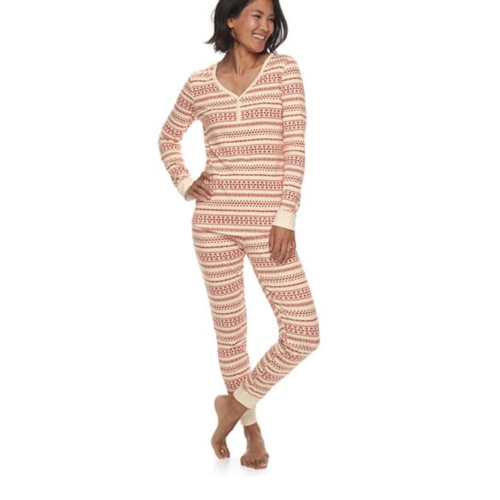 LC Lauren Conrad Knit Fairisle Pajamas - size M